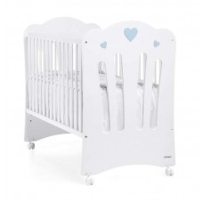 Cuna Corazones Blanco y Azul de Trama